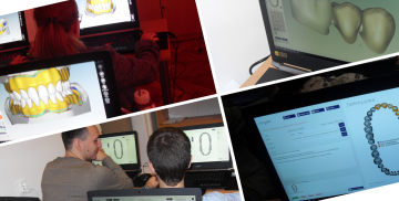 Uczniowie podczas kursu pracujący przy komputerach