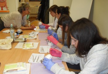 Uczennice podczas kursu z zakresu periodontologii